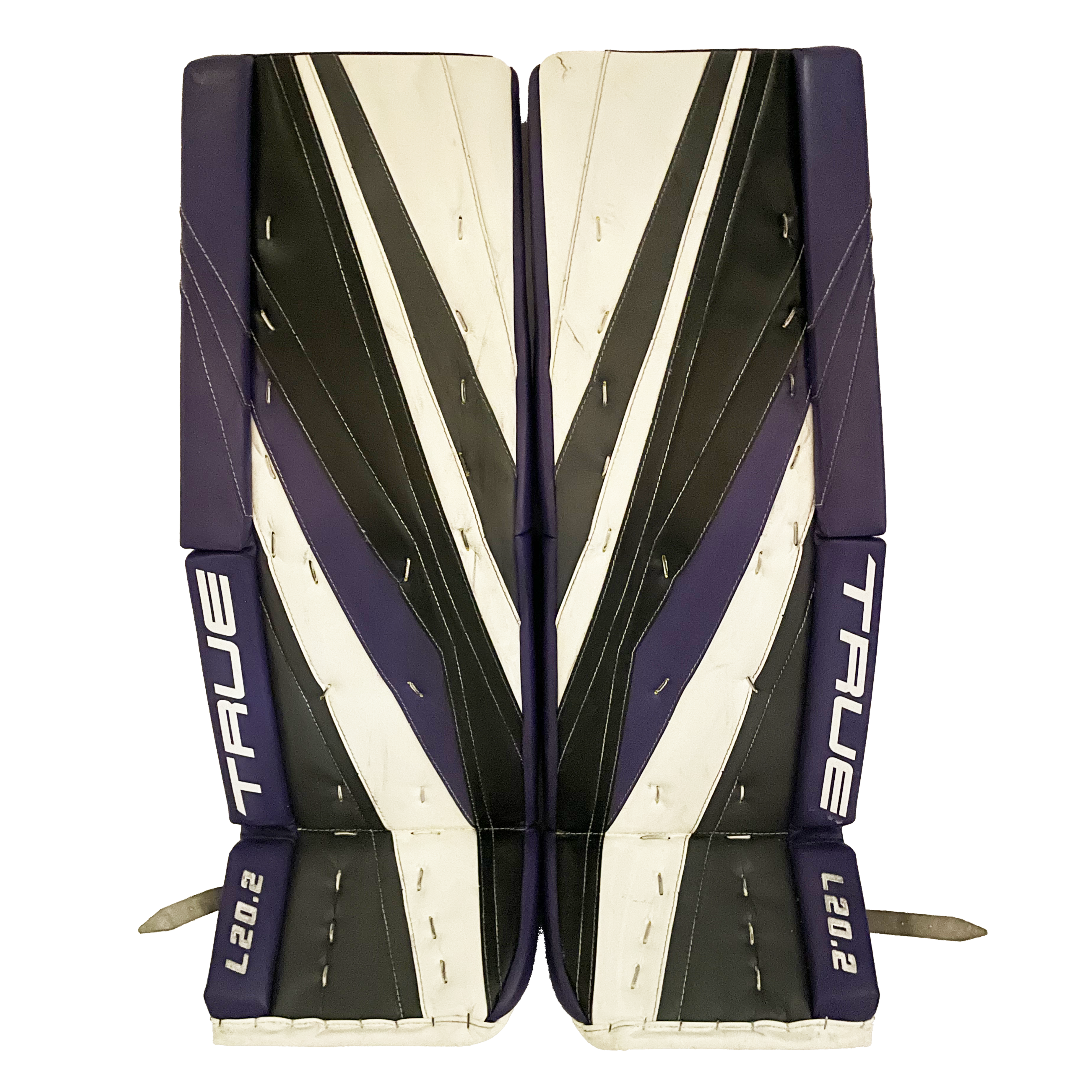 True L20.2 - Jambières de gardien Pro Stock d'occasion (violet/blanc)
